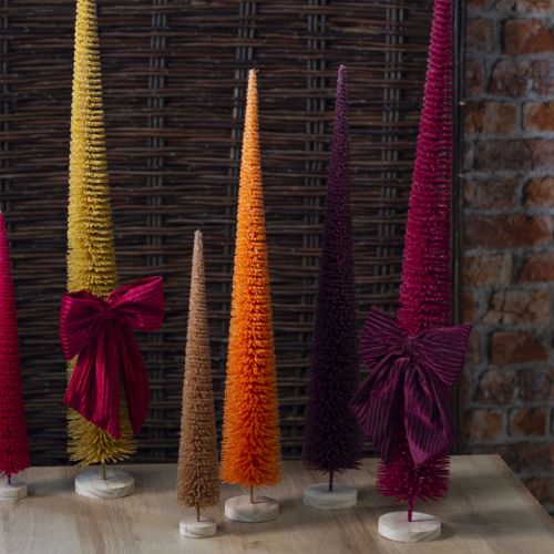 Moderni kapea koristeellinen joulukuusi puisella jalustalla, 80 cm | Floristik24.fi
