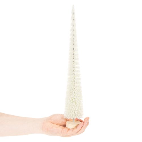 Koristeellinen joulukuusi puisella jalustalla talvikoristeeseen, 40 cm, 3 kpl | Floristik24.fi