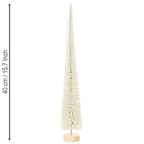 Koristeellinen joulukuusi puisella jalustalla talvikoristeeseen, 40 cm, 3 kpl | Floristik24.fi
