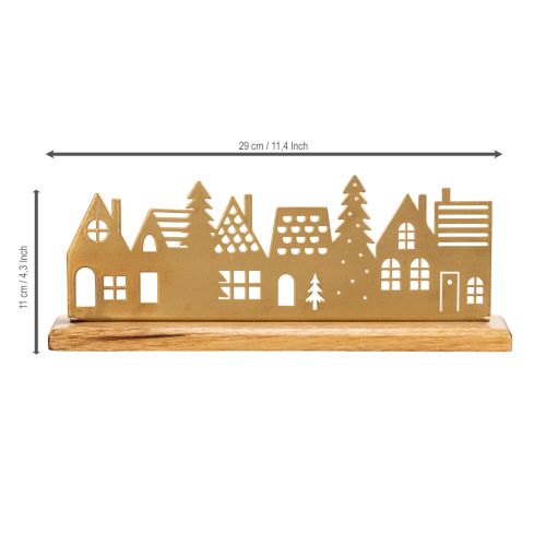 Talon siluettikoriste Adventti puujalustalla 29cm | Floristik24.fi