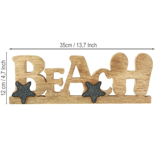 kohteita Telineen teksti &quot;Beach&quot; merikoriste puu 35×12cm