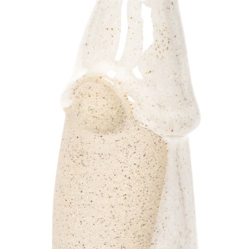 Koristeellinen tonttuhahmo, vaaleaa keramiikkaa, skandinaavinen tyyli, 18 cm, 3 kpl | Floristik24.fi
