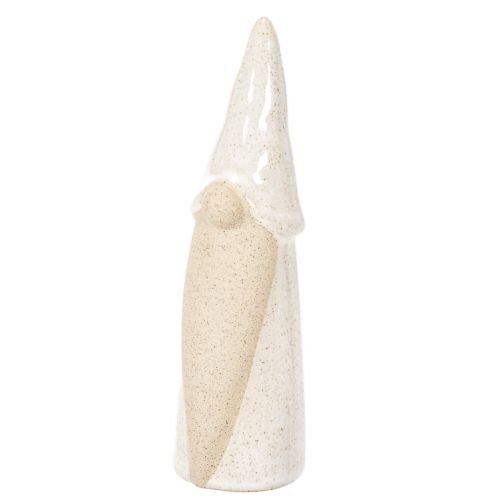 Koristeellinen tonttuhahmo, vaaleaa keramiikkaa, skandinaavinen tyyli, 18 cm, 3 kpl | Floristik24.fi