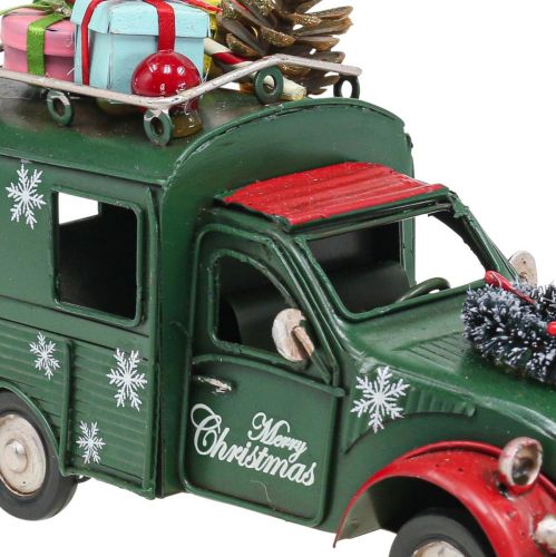 Floristik24 Joulukoristeita auto Jouluauto vintage vihreä L17cm