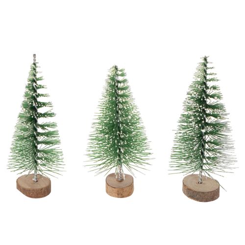 Keinotekoiset minijoulukuuset joulupöytäkoristeina, lumen peittämät, 6 cm, 12 kpl ostaa | Floristik24.fi