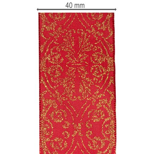 Lahjanauha juhlavalla kuviolla askarteluun ja koristeluun, 40 mm x 15 m | Floristik24.fi