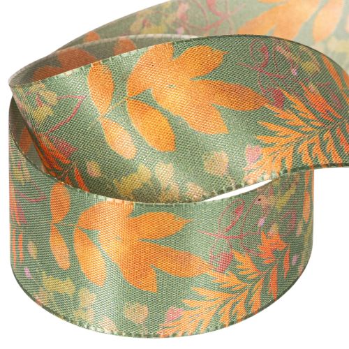 Koristeellinen nauha lehtiaiheella, syksyn koriste, 40 mm x 15 m | Floristik24.fi