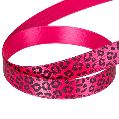 Koristeellinen nauha leopardikuviolla, pinkki, 15 mm x 18 m | Floristik24.fi