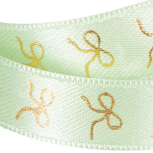 Koristeellinen nauha kultaisilla ruseteilla rullassa, 15 mm leveä, 18 m pitkä | Floristik24.fi