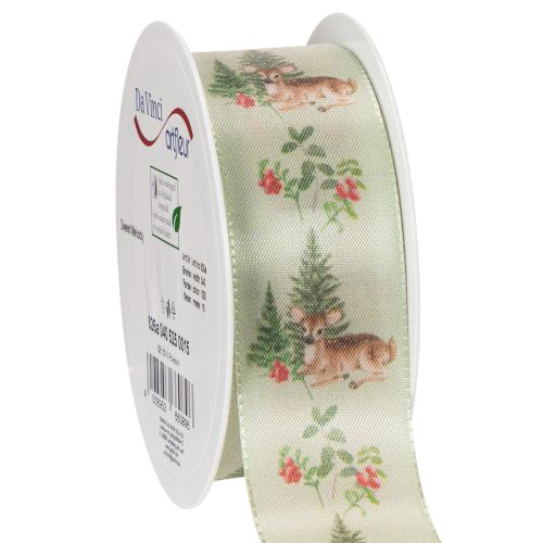 Koristeellinen nauha peura-aiheella, metsällä ja kukilla, 40 mm x 15 m ostaa | Floristik24.fi