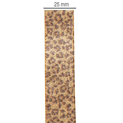 Leopardikuvioinen lahjanauha luovaan koristeluun ja floristiikkaan, 25 mm x 20 m | Floristik24.fi