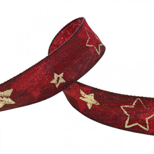 kohteita Deco Ribbon Christmas Ribbon Stars Red Golden L15m