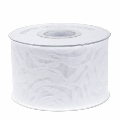 Floristik24 Koristelunauha ruusut leveä valkoinen 63mm 20m 20mm