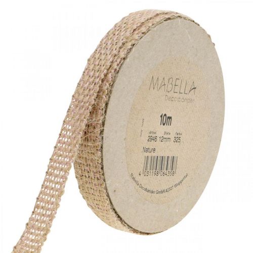 Floristik24 Deco nauha juutti pinkki, luonnollinen 12mm juuttinauha koristeeksi 10m