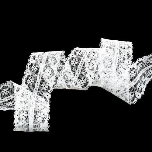 Floristik24 Pitsi nauha Vintage valkoinen 40mm 20m 20mm