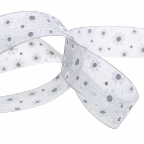 Floristik24 Organzanauhakukat harmaat 20mm 20m