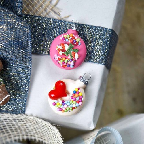 Floristik24 Puuriipusmunkkeja, lasikoristeita, joulukuusikoristeita sekoitus H4,5cm aitoa lasia 6kpl