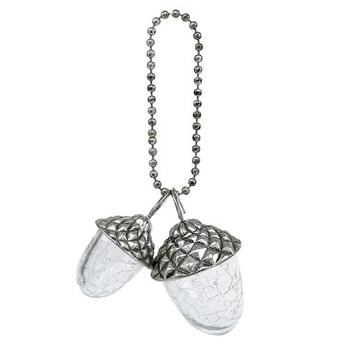 Floristik24 Puukoriste tammenterhot ripustettavaksi 5cm - 7cm L16cm