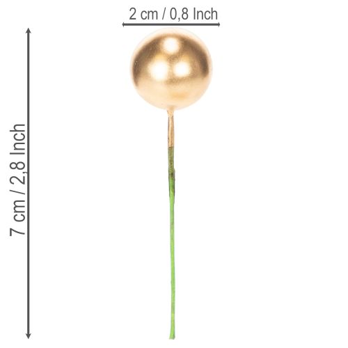 Keinotekoisia marjapalloja langalla juhla-asetelmiin, 2 cm, 48 kpl | Floristik24.fi