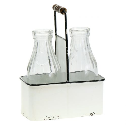 Floristik24 Koristeelliset pullomaljakot metallitelineessä H25cm