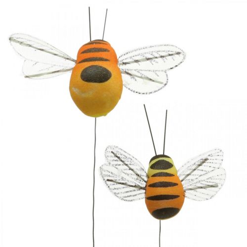 Deco mehiläinen, kevätkoristeet, mehiläinen lanka oranssi, keltainen B5/6,5cm 12kpl