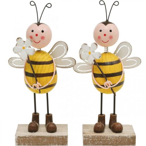 Floristik24 Koristeellinen mehiläinen kukka koristeellinen figuuri kesäkoriste H21cm 2 kpl