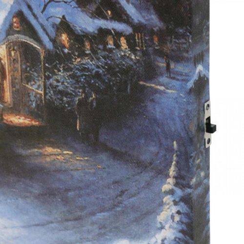 Floristik24 LED seinämaalaus talvimaisema kirkon kanssa 38×28cm Akulle