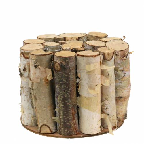 Floristik24 Koivupurkki koeputkilla luonnon Ø17cm K13cm