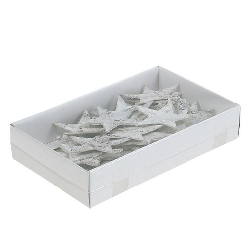 Floristik24 Koivutähti kalkittu 6,5cm 36 kpl