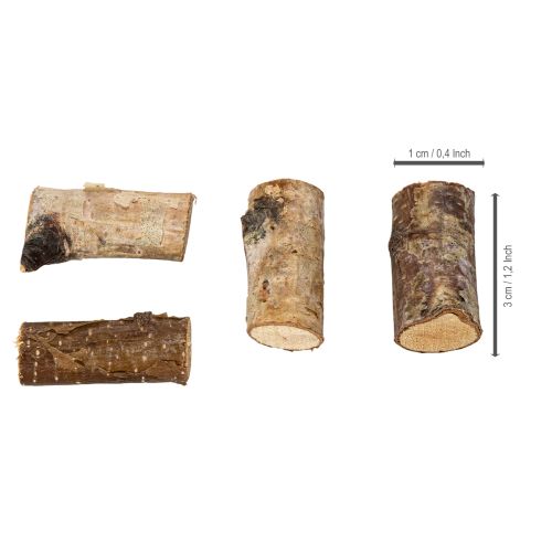 Koristeellisia koivupuupaloja kuorella askarteluun, 3 cm, 300 g | Floristik24.fi