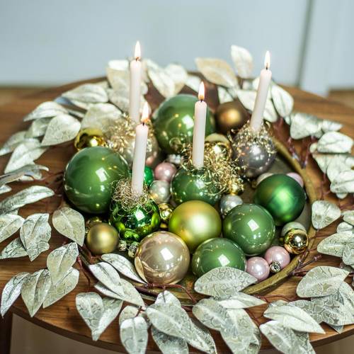 Floristik24 Lehti seppele keinotekoinen samppanja pitsi lehdet Ø48cm