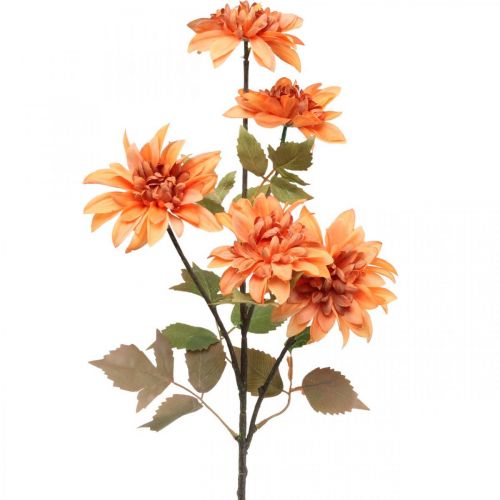Koriste Kukka Dahlia, Syksyn Koriste, Silkkikukka Oranssi 55cm Ø9/11cm