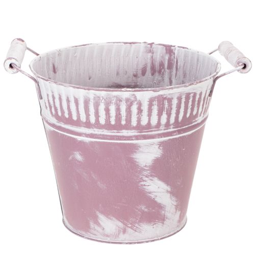 Peltiämpäri, violetti ja valkoinen, Ø19cm, korkeus 17cm, 1 kpl. ostaa | Floristik24.fi