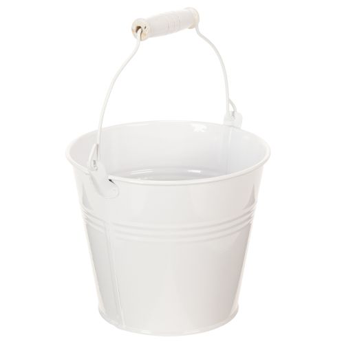 Valkoisia peltiämpäreitä Ø14cm K12cm 6 kpl | Floristik24.fi