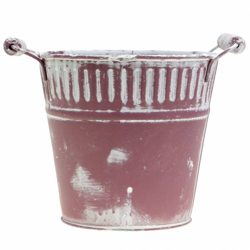 kohteita Peltiämpäri violetti valkoinen pesty Ø19cm K17cm 1 kpl