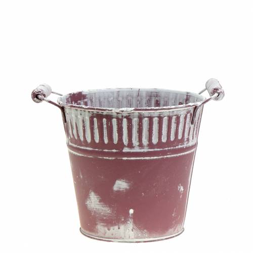 Peltiämpäri violetti valkoinen pesty Ø13cm K12cm 1 kpl | Floristik24.fi