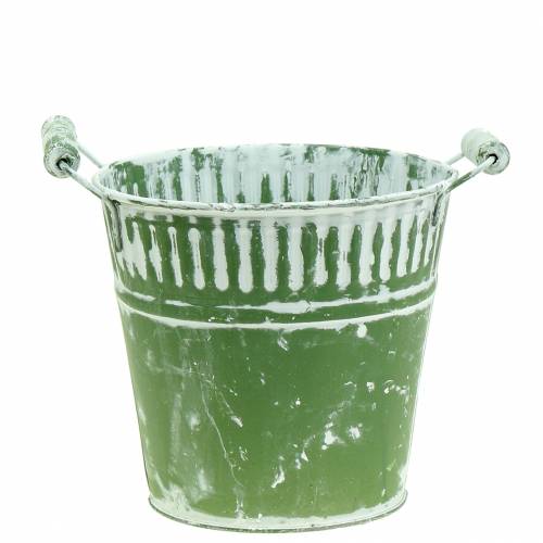 Peltiämpäri vihreä kalkittu Ø16cm K15cm 1 kpl | Floristik24.fi