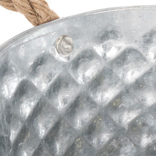 Peltikulho köysikahvoilla Ø18cm K10cm | Floristik24.fi