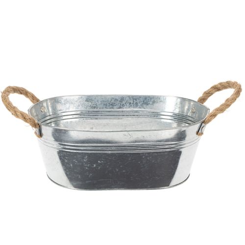 Soikea peltikulho hopeanvärinen 30cm x 17cm x 10cm ostaa | Floristik24.fi