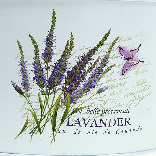 Floristik24 Peltipallokulhot 3 kpl valkoista laventeli-aiheista