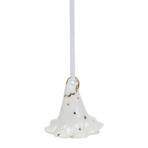 Floristik24 Kukka-kello ripustettavaksi valkoinen, kulta 4,5 cm - 5 cm 3 kpl