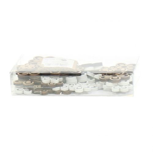 Floristik24 Puinen kukka valkoinen/luonnollinen 3cm - 4,5cm 48 kpl