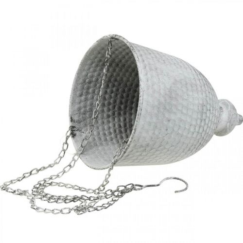 Floristik24 Ripustuskori Shabby Chic White Ø21cm koukulla ja ketjulla