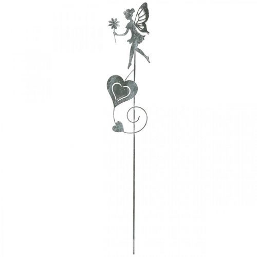 Floristik24 Puutarhakoriste, koristepistoke kukka tonttu, kevätkoriste, metallitulppa, keiju sydämillä, ystävänpäivä 2kpl.