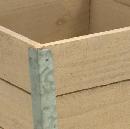 Kukkalaatikko puinen istutuskone shabby chic beige 12,5×14,5×14,5 cm