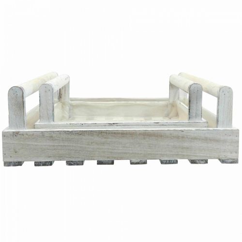 kohteita Kukkalaatikko Shabby Chic kasvilaatikko puinen valkoinen 38/31cm 2 kpl setti