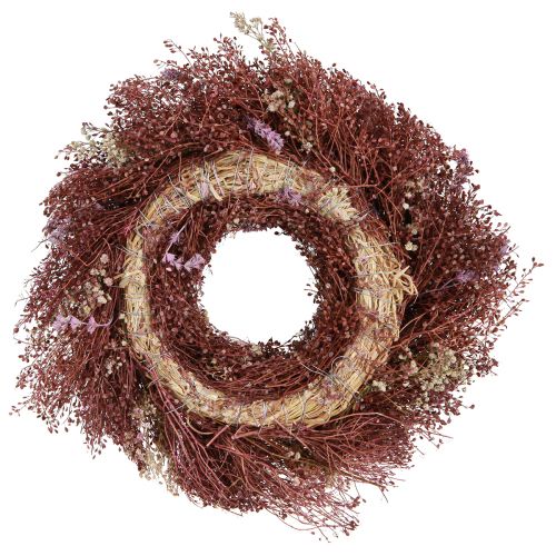 Floristik24 Kukkaseppele kuivatut kukat seppele viininpunainen pinkki Ø25cm