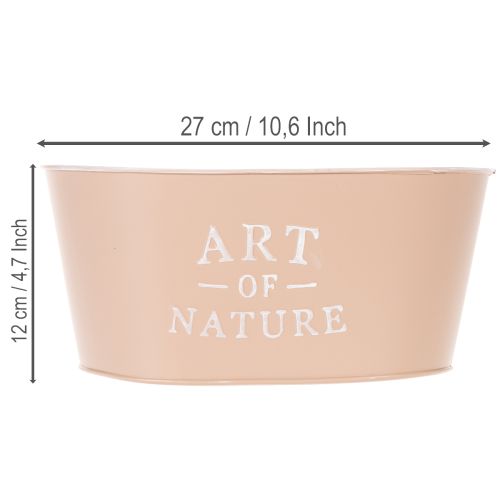 Soikea sinkkikulho, antiikkiruusu, 27 × 18 cm, korkeus 12,5 cm | Floristik24.fi