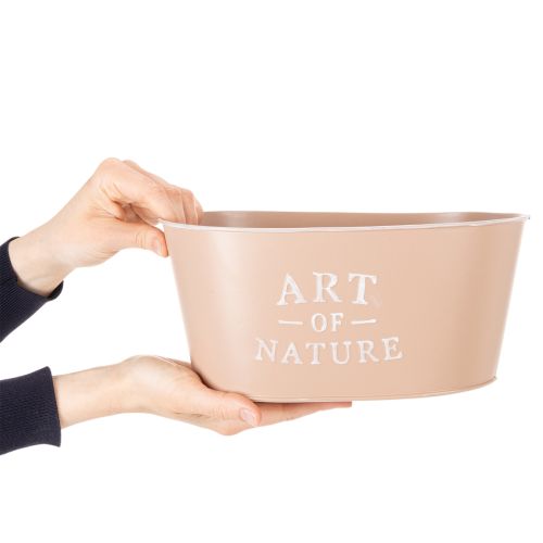 Soikea sinkkikulho, antiikkiruusu, 27 × 18 cm, korkeus 12,5 cm | Floristik24.fi