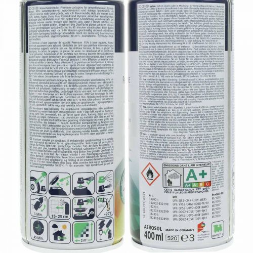Floristik24 Belton-vapaa vesiohenteinen lakka korkeakiiltoinen kirkas lakkaspray 400ml